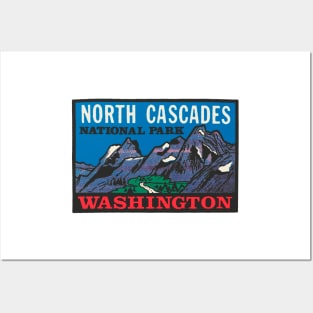 North Cascades National Park Vintage Style Posters and Art